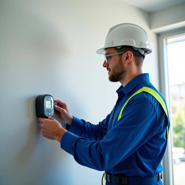 Certified engineer installing a smart meter