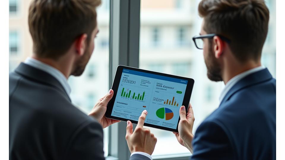Consultant explaining energy data to a client