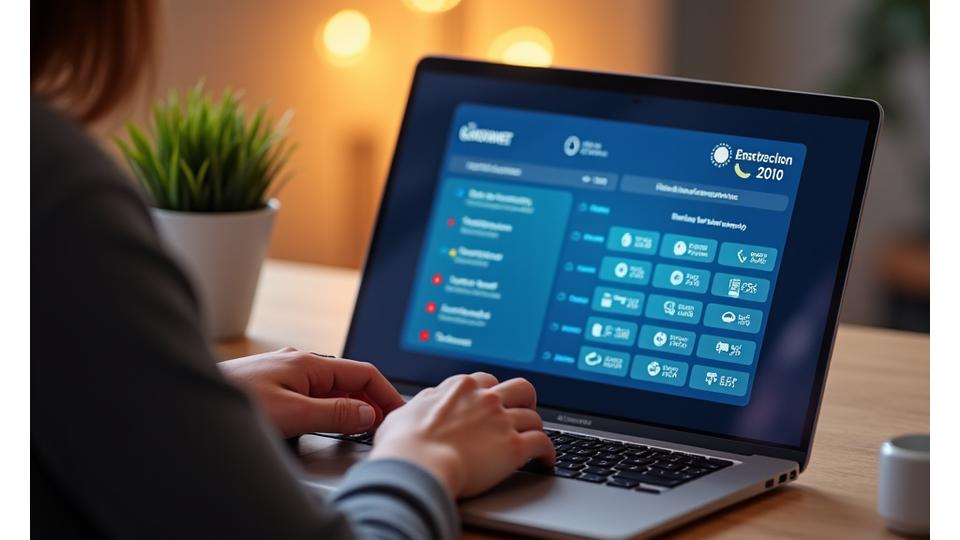 Person topping up energy credit on a laptop